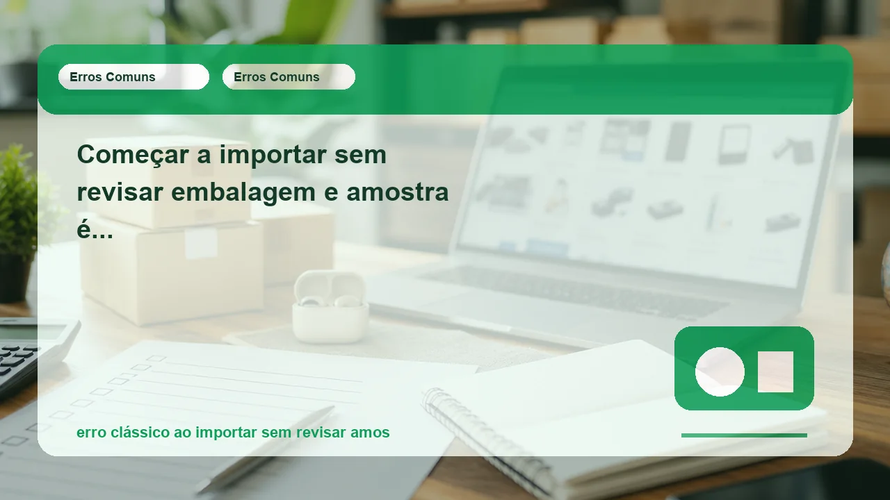 Começar a importar sem revisar embalagem e amostra é detalhe pequeno ou erro clássico?