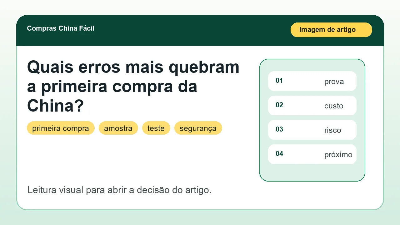 Imagem principal sobre Quais erros mais quebram a primeira compra da China?