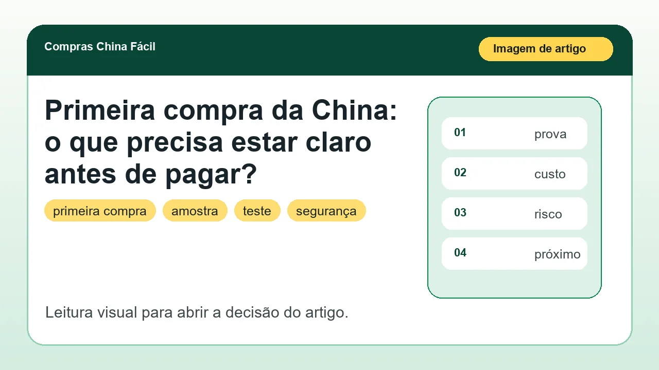 Imagem principal sobre Primeira compra da China: o que precisa estar claro antes de pagar?