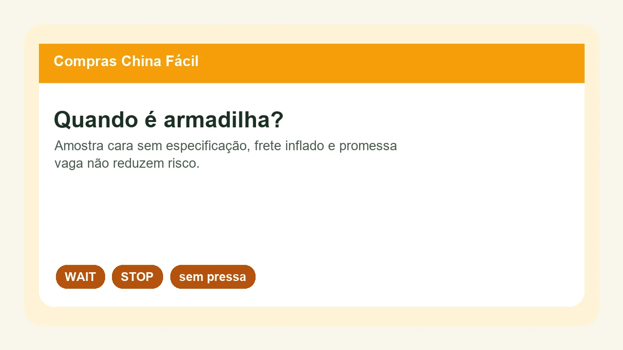Sinais de armadilha no pedido de amostra antes do primeiro lote